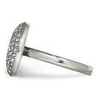 Stainless Steel Polished w/ Preciosa Crystal Circle Ring