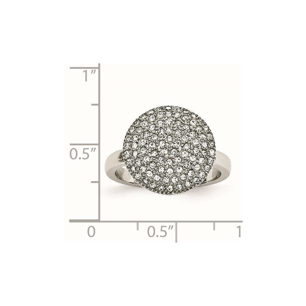 Stainless Steel Polished w/ Preciosa Crystal Circle Ring