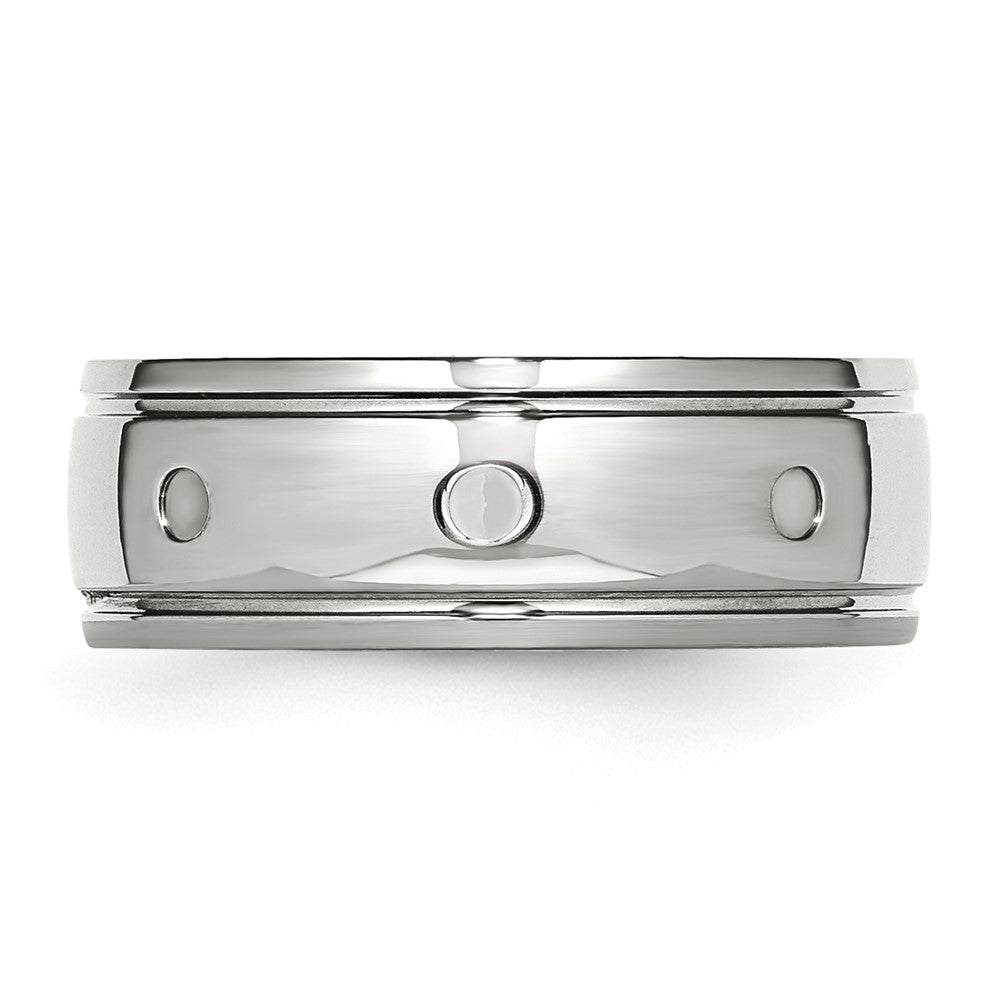Stainless Steel Polished 8mm Grooved Band