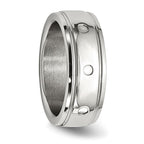 Stainless Steel Polished 8mm Grooved Band