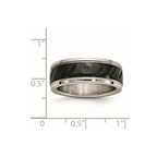 Chisel Stainless Steel Polished Black IP-plated 8mm Grooved Band