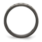 Stainless Steel Antiqued Brushed and Textured 7.75mm Flat Band