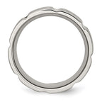 Stainless Steel Brushed and Polished 8mm Grooved Band