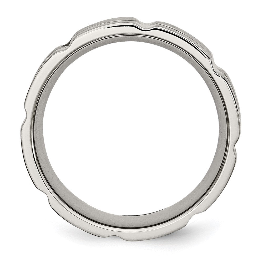 Stainless Steel Brushed and Polished 8mm Grooved Band