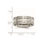Stainless Steel Brushed and Polished 8mm Grooved Band