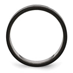 Chisel Stainless Steel Polished Black IP-plated Diamond-Cut 8mm Band