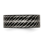 Chisel Stainless Steel Polished Black IP-plated Diamond-Cut 8mm Band