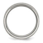 Chisel Stainless Steel Polished with Brushed and Textured Center 7mm Band