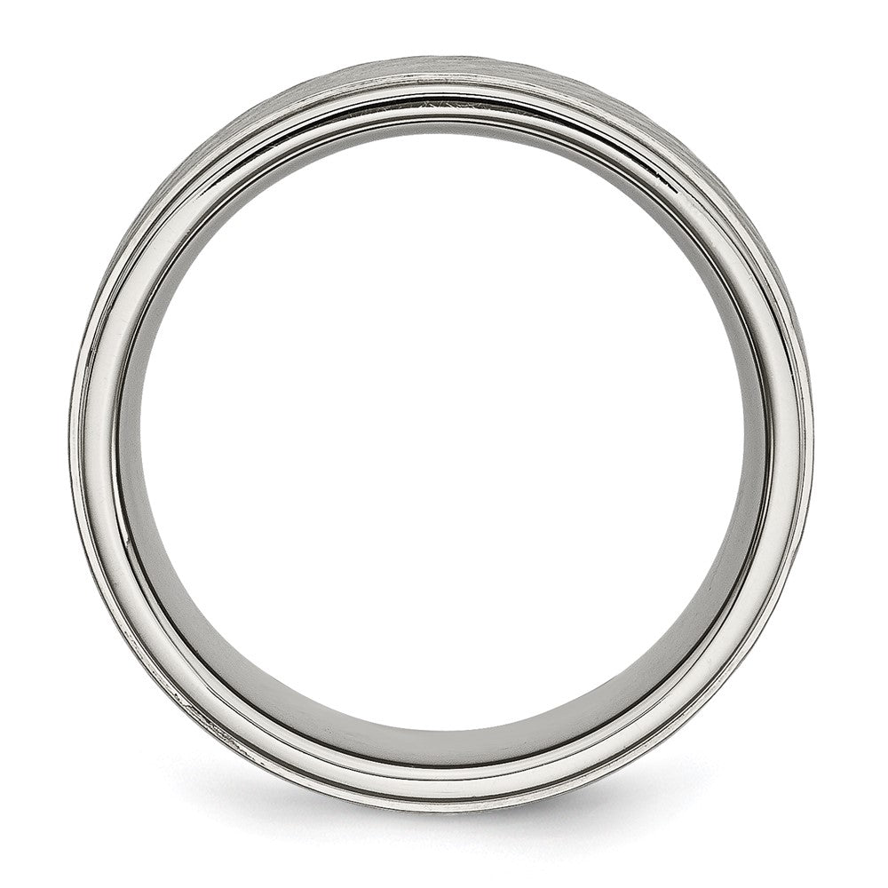 Chisel Stainless Steel Polished with Brushed and Textured Center 7mm Band
