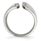 Chisel Stainless Steel Polished CZ Ring
