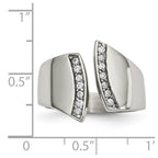 Chisel Stainless Steel Polished CZ Ring