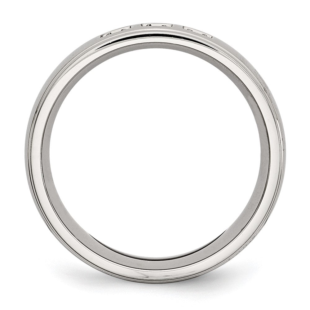 Stainless Steel Polished with CZ Ring