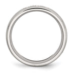 Stainless Steel Polished with CZ Ring