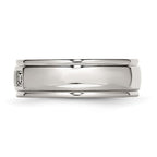 Stainless Steel Polished with CZ Ring