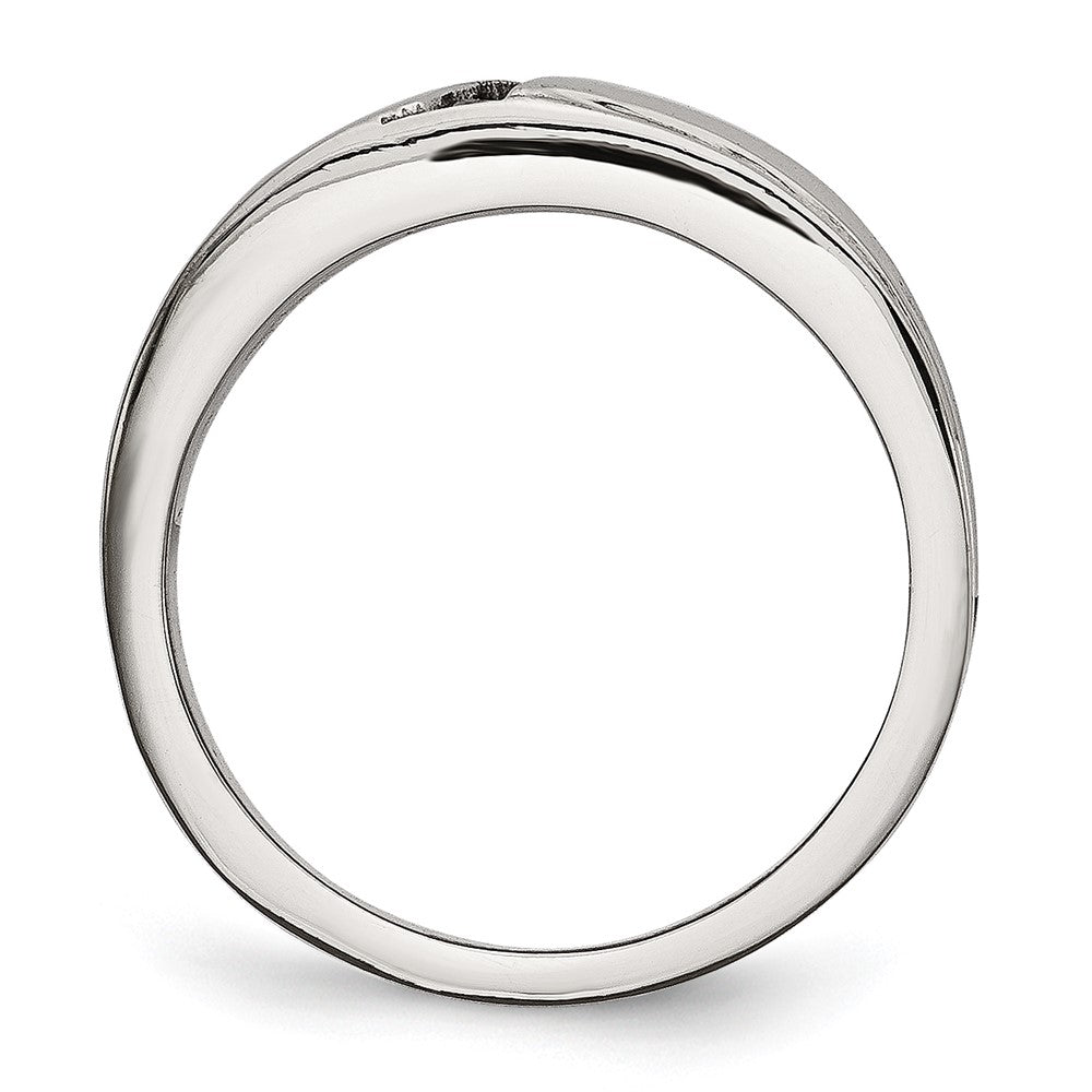 Stainless Steel Polished w/CZ 6.75mm Band