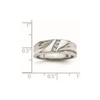 Stainless Steel Polished w/CZ 6.75mm Band