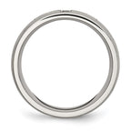 Chisel Stainless Steel Brushed with CZ Cross 7.75mm Band