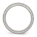 Chisel Stainless Steel Brushed and Polished Textured 8mm Band