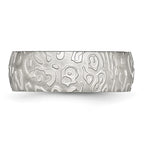 Chisel Stainless Steel Brushed and Polished Textured 8mm Band