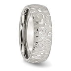 Chisel Stainless Steel Brushed and Polished Textured 8mm Band