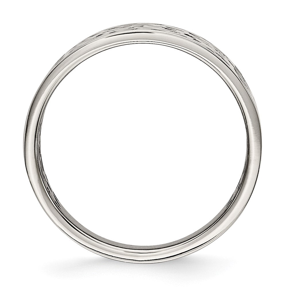 Stainless Steel Polished Cut-out design Ring