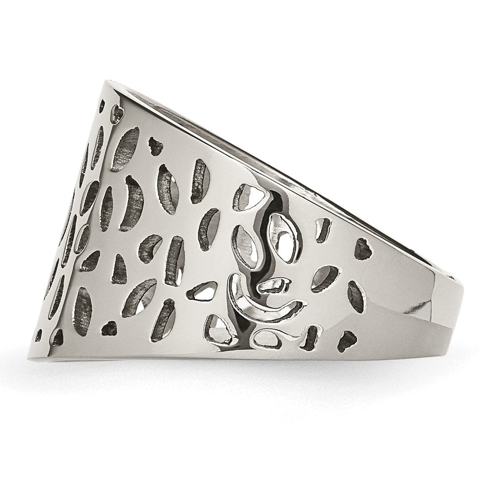 Stainless Steel Polished Cut-out design Ring