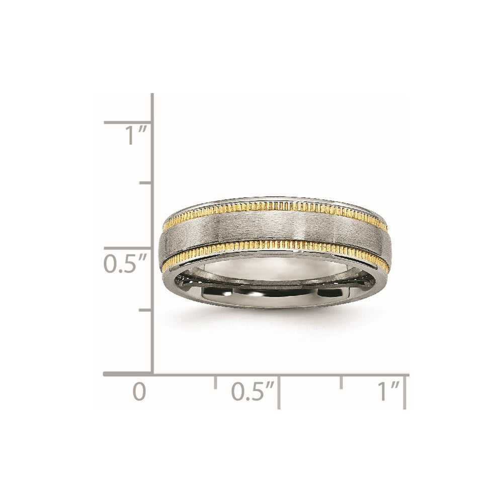 Stainless Steel Brushed and Polished Yellow IP-plated Band