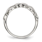 Stainless Steel Polished Antiqued Claddagh with Cross Ring