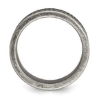 Chisel Stainless Steel Antiqued Gun Metal IP-plated Beaded 10mm Flat Band