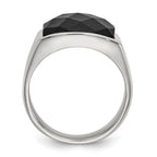 Chisel Stainless Steel Polished with Solid Black Carbon Fiber Ring