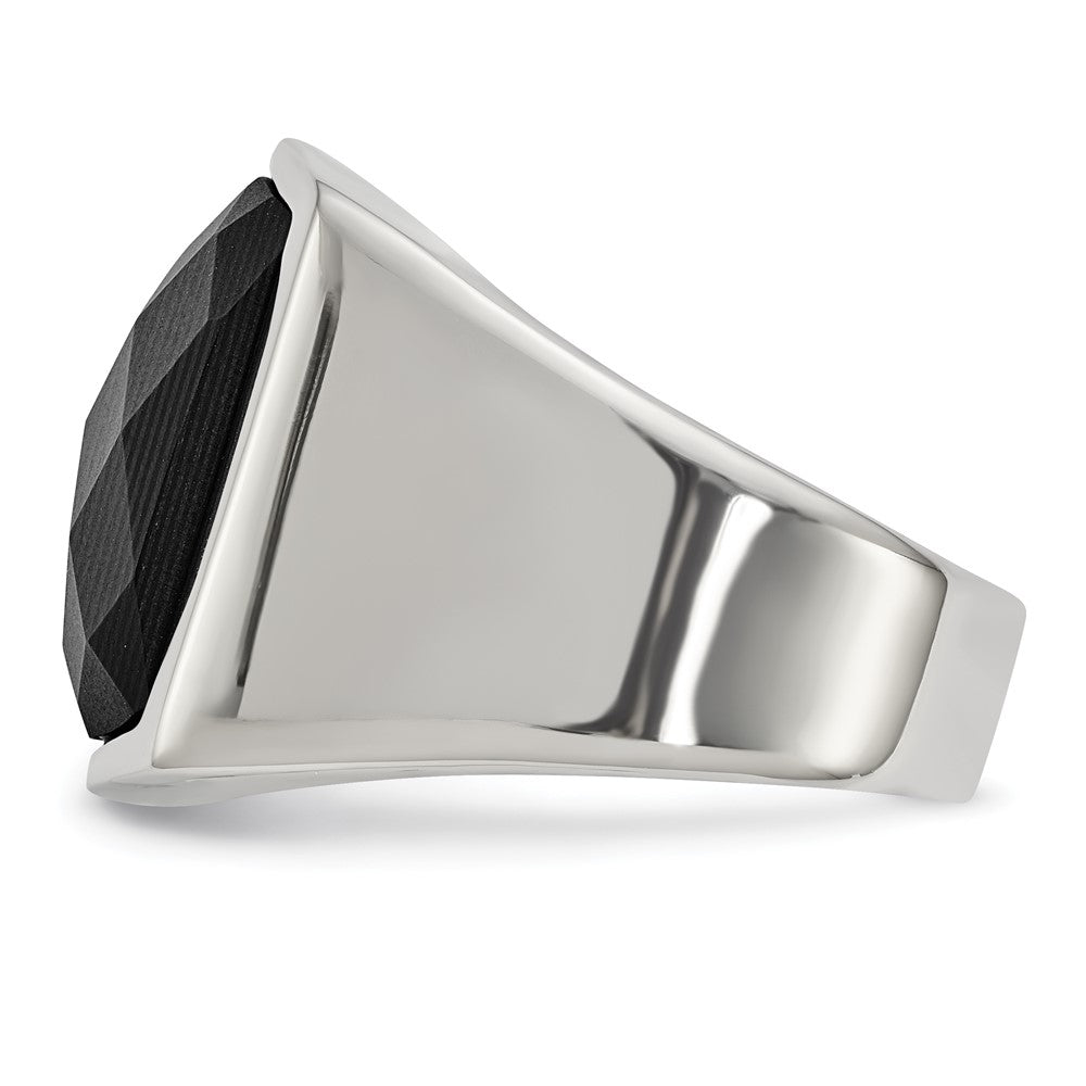 Chisel Stainless Steel Polished with Solid Black Carbon Fiber Ring