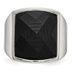 Chisel Stainless Steel Polished with Solid Black Carbon Fiber Ring