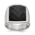 Chisel Stainless Steel Polished with Solid Black Carbon Fiber Ring