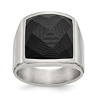 Chisel Stainless Steel Polished with Solid Black Carbon Fiber Ring
