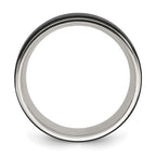 Chisel Stainless Steel Polished with Black IP-plated Brushed Center 8mm Band