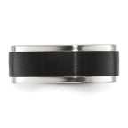 Chisel Stainless Steel Polished with Black IP-plated Brushed Center 8mm Band