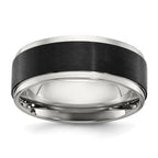 Chisel Stainless Steel Polished with Black IP-plated Brushed Center 8mm Band