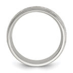 Chisel Stainless Steel Brushed and Polished Scroll Design 8mm Ridged Edge Band