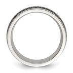 Chisel Stainless Steel Polished Black IP-plated Swirl Pattern 8mm Band