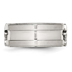 Chisel Stainless Steel Brushed and Polished Fleur de lis 10mm Band