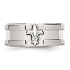 Chisel Stainless Steel Brushed and Polished Fleur de lis 10mm Band