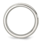 Chisel Stainless Steel Polished with Satin Center 6mm Grooved Edge Band