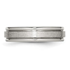 Chisel Stainless Steel Polished with Satin Center 6mm Grooved Edge Band