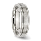 Chisel Stainless Steel Polished with Satin Center 6mm Grooved Edge Band