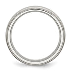 Chisel Stainless Steel Polished with Brushed Center 7mm Ridged Edge Band