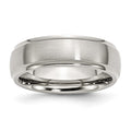 Chisel Stainless Steel Polished with Brushed Center 7mm Ridged Edge Band
