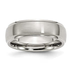 Chisel Stainless Steel Polished with Brushed Center 7mm Ridged Edge Band
