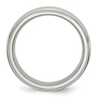 Chisel Stainless Steel Polished with Brushed Center 8mm Ridged Edge Band