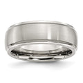 Chisel Stainless Steel Polished with Brushed Center 8mm Ridged Edge Band