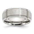 Chisel Stainless Steel Brushed and Polished 8mm Grooved Edge Band